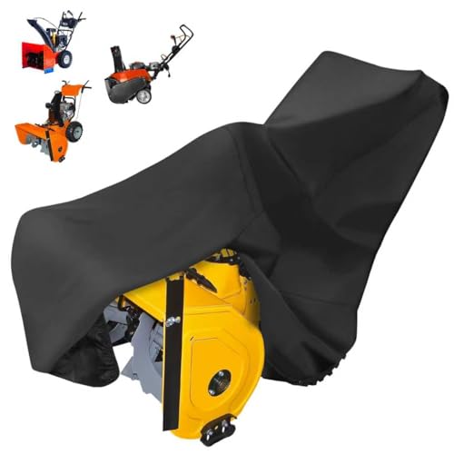 Waterproof Snow Blower Cover Outdoor: 600D Heavy Duty Protector, Resistant & Windproof Black Snow blower Cover, Fit Most Single-Stage or Two Stage Machine
