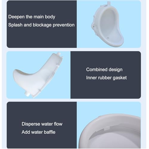 Urinal sin agua con manguera y válvula de descarga, urinales plásticos para exteriores, inodoro portátil para garaje o exterior, montaje en pared para hombres miniatura 6
