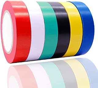 Insulation Tape 6 Pack Mixed Colour 17mm x 9m Electrical Tape PVC Tape Adhesive Gaffer Tape by ALBOYI