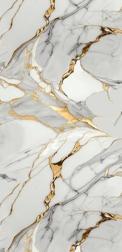 AMON Wandpaneele 122x244cm in Marmor- Granit-Optik (Aurora Gold) ideal als Duschrückwand Badrückwand Küchenrückwand TV-Rückwand Dusch- Bad- Wand-Verkleidung aus 3mm PVC Wasserdicht Wasserfest