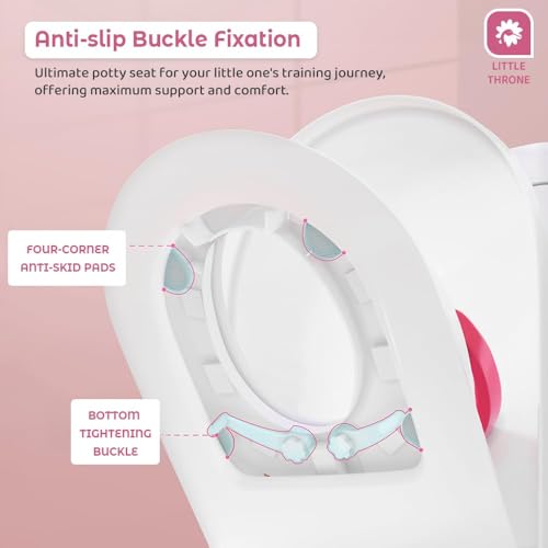Image of StarAndDaisy Potty Seat for Kids 1-3 Years | Toilet Seat for Kids with Height Adjustable & Removable Soft Cushion, Fits All Western Toilets seat (Pink - White)