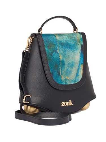 Image of ZOUK Women's Svara Sling Bag | Vegan Leather Bag | Crossbody + Top Handle with Adjustable Strap | Evening & Festive