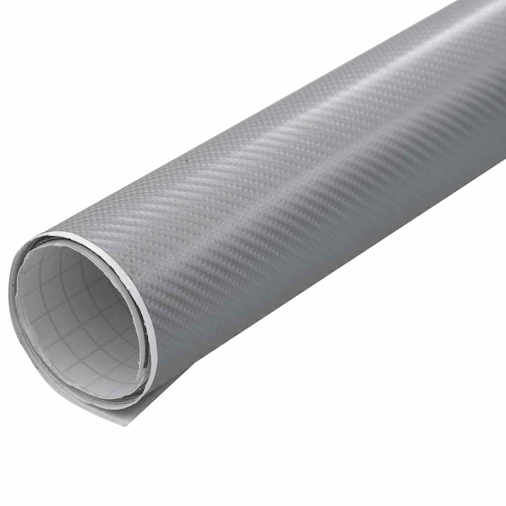 2 pellicole autoadesive per auto, 4D, in PVC, colore argento, 100 x 150 cm, 50 x 150 cm, per carrozzeria e interni, senza bolle, in vinile, protezione dai graffi
