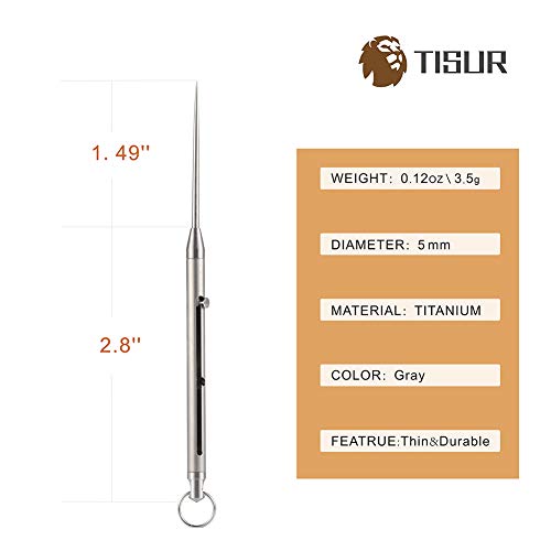TISUR Titanium Bolt Integrated Toothpick and Holder Keychain Ultralight Travel Kits (Two slots/Gray)