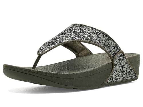 Image of FitFlop Lulu Multi-Tonal Glitter Toe-Post Sandals