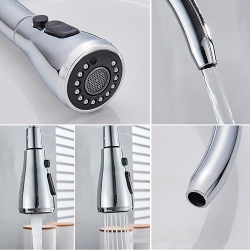 Robinet de cuisine 3 voies noir orientable avec douchette spray LWX