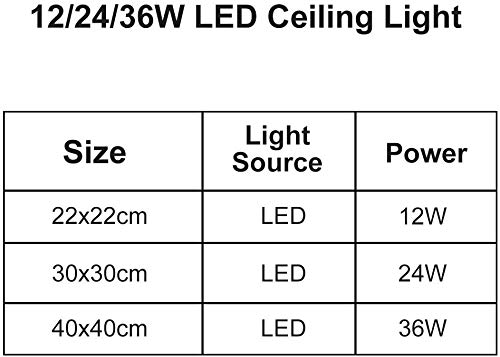 Trintion LED Ceiling Light, 36W Square Bathroom Lights, 38cmx38cm, 6000K, White, for Bedroom, Living Room, Kitchen, Corridor, Office - Cosy Home Interiors Trintion LED Ceiling Light, 36W Square Bathroom Lights, 38cmx38cm, 6000K, White, for Bedroom, Living Room, Kitchen, Corridor, Office - Image 10