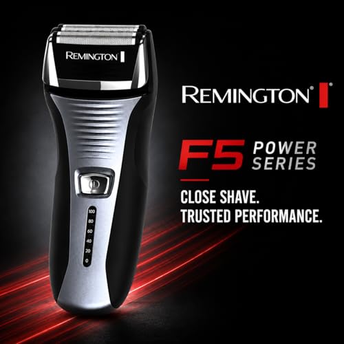 Image of Remington F5 Power Series Foil Shaver, Electric Razor for Men, Cordless Rechargeable with Pop Up Trimmer, Pivot & FlexFoil Technology, Lightweight Handheld Design, Black