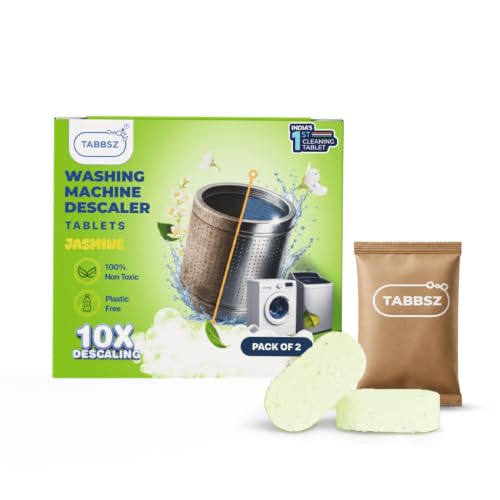 Image of Washing Machine Descaler Tablets | Eco-Friendly & Non-Toxic Plant-Based Descaling Formula | 10X Cleaning | Protects Drum & Removes Limescale | Jasmine - Pack of 2