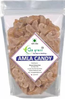 GO GRASS Dry Amla Candy 50 GM | Indian Gooseberry | Natural | No Preservative | No Artificial Colour Used | Low Processed Amla