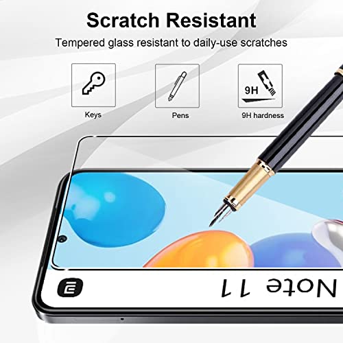 Yenwen-Verre-Trempe-Compatible-avec-Xiaomi-Redmi-Note-11-Contenir-2-Pieces-Film-Protection-ecran-et-2-Pieces-Camera-Arriere-Protecteur-Anti-Rayures-Durete-9H-Glass-Sans-Bulles