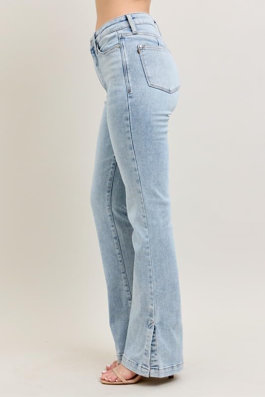Judy Blue Women's High Waist Tummy Control Vintage Wash Slim Bootcut Jeans.4