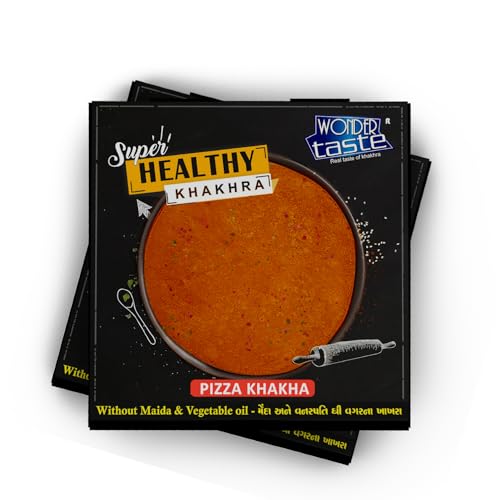 WONDER TASTE Pizza Khakhra Pack Of 4 (Each 200g) | No Maida | No Vegetable Oil | Just add Cheese and Vegetables to get Pizza Ready | Healthy Yummy & Crispy Bites for Kids |