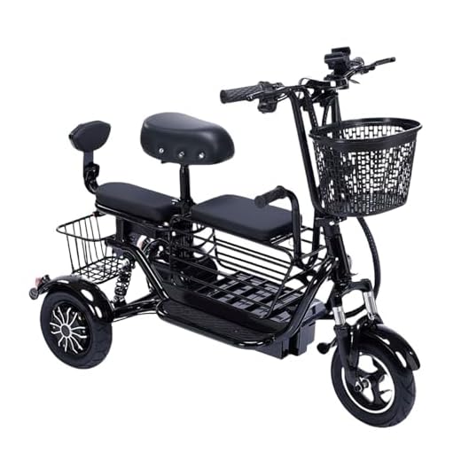 JXYQ Foldable Lightweight 3-Wheel Mobility Scooter,Sport Mobility Scooter,Scooter Folding Mobility,Easy Folding,With Charger and Basket,Available to Pick Up and Drop Off Children black,60km