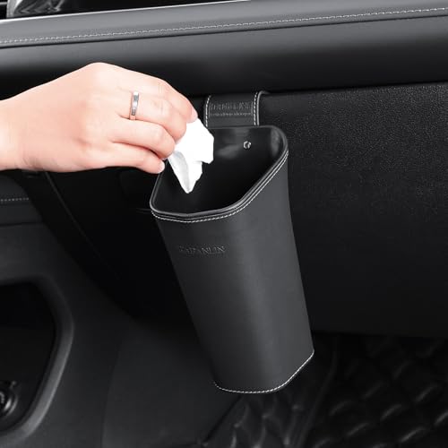 Image of Car Trash Can Backseat Front Back Seat Door Center Console Armrest Passenger Glovebox Organization Storage Trash Bin Cute Black Mini Small Garbage Can Umbrella Holder (Glovebox)