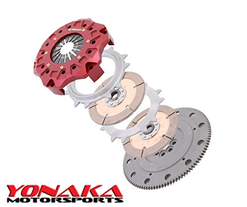 Yonaka Motorsports Twin Disc Performance Racing Clutch Set Compatible with Honda Acura B-Series B16 B18 B20 Yonaka Motorsports Twin Disc Performance Racing Clutch Set Compatible with Honda Acura B-Series B16 B18 B20