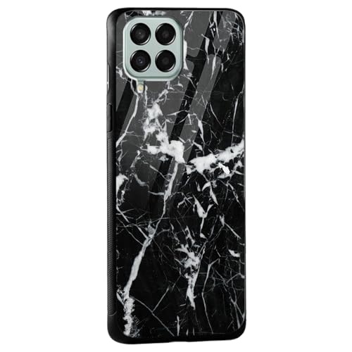 Image of COLORflow Back Cover Compatible with Samsung Galaxy M12 / A12 / F12 | Black Marble White | Shockproof TPU Bumper Cover with Camera Protection Back Cover