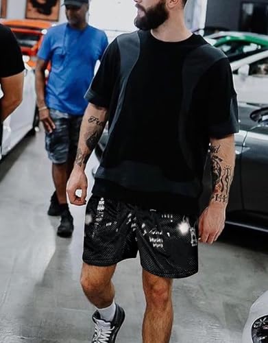 Mens Graphic Shorts Basketball Drawstring Casual Workout Athletic Summer Running Shorts3