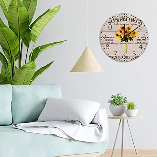 Horloge murale en bois tournesol pour décorer la terrasse et le porche