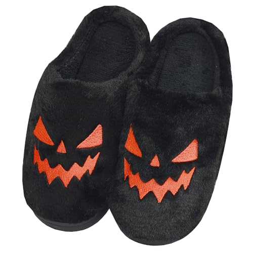 Spooky Slides Halloween Jack O Lantern Pumpkin Indoor Outdoor Fuzzy House Slippers Shoes Gifts For Women Men4