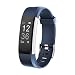 Fitness Tracker, MoreFit Slim HR Plus Heart Rate Smart Bracelet Pedometer Wearable Waterproof Activity Tracker Watch, Silver/ Blue