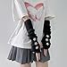 Fishjhan Cute Y2K Star Arm Warmers Kawaii Half Finger Adorable Accesspties for Teen Girl Glove Gyaru Harajuku Arm Sleeve (Black-Pink Star)