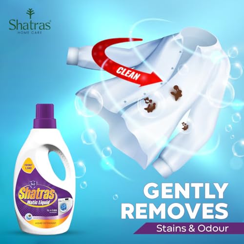 Image of SHATRAS Matic liquid detergent for daily wash | Laundry Liquid Detergent With Long-Lasting Refreshing Fragrance | Front Load Liquid Detergent for Superior Color Care (Purple 7)