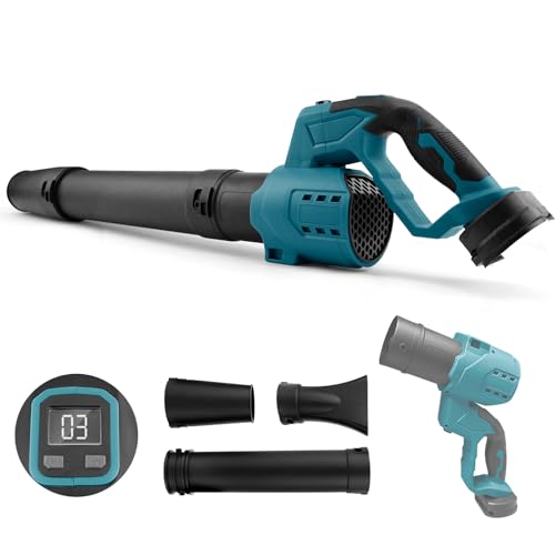 Laubbläser Akku,Akku-Gebläse kompatibel mit Makita,6-Gang-Geschwindigkeitseinstellung,18V 210 km/h Bürstenlosen Leistungsstark Laubgebläse,für Garten Rasenpflege Laubblasen