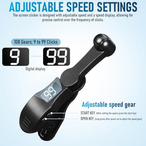 Gadpiparty Automatic Phone Screen Clicker, Portable Simulated Finger Continuous Clicking, Silent Design, USB Clicker with Adjustable Speed and Display, Live Broadcasts, Reward Tasks - Image 6