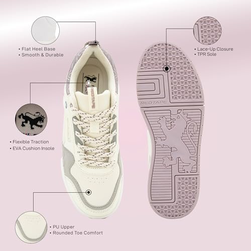 Image of Red Tape Lifestyle Sneaker Shoes for Women | Classic Rounded Toe & Pampering Cushioned Comfort