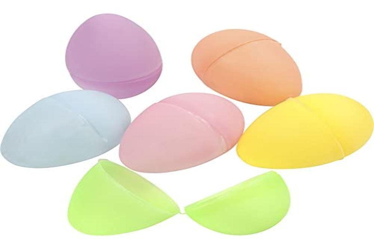 Eggs, H: 6 cm, dia. 4 cm, pastel colours, 12 pc/ 1 pack