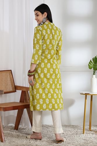 Image of MIRCHI FASHION Pure Cotton Kurti for Women | A-Line Kantha Work Printed Kurta for Woman | Ethnic Wear for Office & Daily Use (Single Piece)