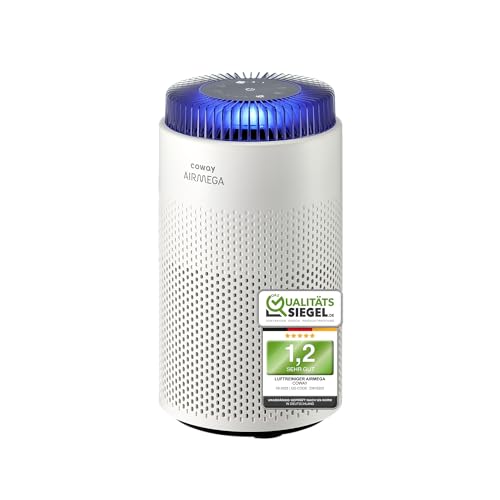 COWAY Luftreiniger Allergiker für Schlafzimmer & kleine Räume, leiser Luftreiniger mit 18,4 dB, CADR 120,1 m³/h, Mood Light, Automatik gegen...