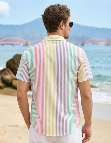 Camisa hawaiana para hombre ZAFUL, manga corta, botones, casual, tropical floral, verano, playa, polo miniatura 4