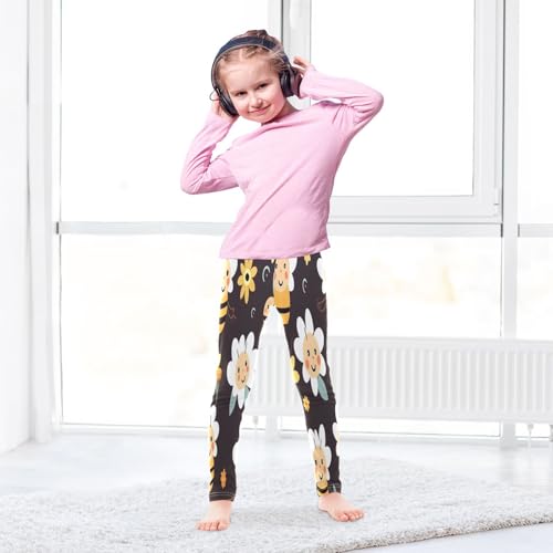 Toddler Girls Leggings Printed Yoga Pants Leggings Flower Bee for Kids4