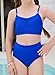 blibean Teen Girls Swimsuits Two Piece Bikini Sets Big Girl Summer Fashion Boho Hawaii Swim Bathing Suits Solid Beach Swimwear Sets Traje Baño Niñas Size 6-7 Year Old Dark Blue
