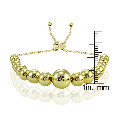 Image of Hoops & Loops Sterling Silver Graduated Bead Adjustable Bracelet