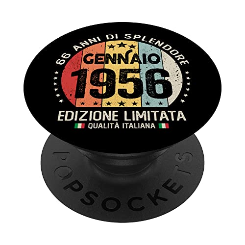 Vintage enero 1956 mujer hombre regalo 66 años cumpleaños PopSockets PopGrip Intercambiable