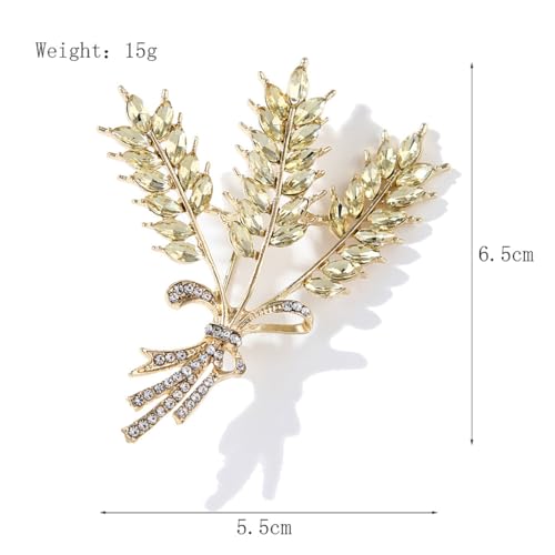 Image of Rhinestone Wheat Brooch for Women Gold Crystal Pearl Wheat Sheaf Brooch Pin Elegant Clothing Hat Bag Accessories Christmas Birthday Party Wedding Costume Jewelry