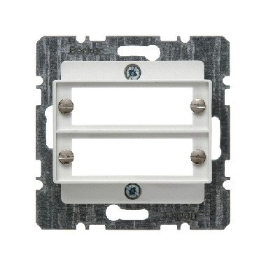 Hager Plaque centrale Lance 2 prises blanc polaire r&eacute;outille vos cadres jaunis