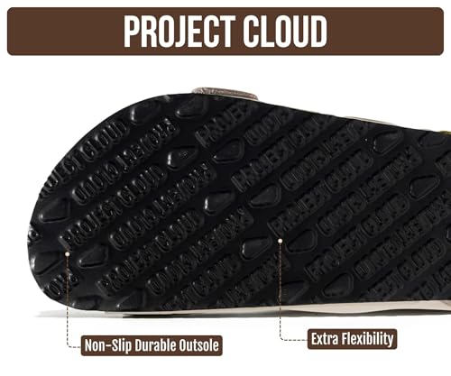 Image of Project Cloud 100% Genuine Leather Beach Sandals for Women 2026 with Lightweight & Comfortable Slides for Women - Non Slip with Memory Foam Slingback Womens Sandals 2026 (Garda)
