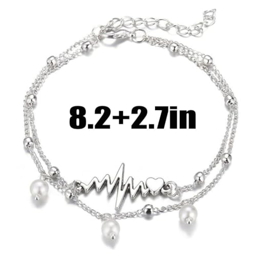 Image of Yalice 925 Sterling Silver Ankle Bracelets for Women Dainty 14K Gold Plated Anklets Set Shiny Waterproof Ankle Chain Cross Beach Foot Jewelry Gifts