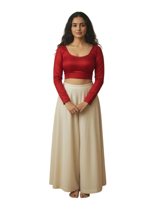 uh unity hub Round Neck Cotton Spandex Stretchable Readymade Blouse for Women | Soft Cotton Lycra Blouse | Comfortable Wear Saree Blouse-picture-41