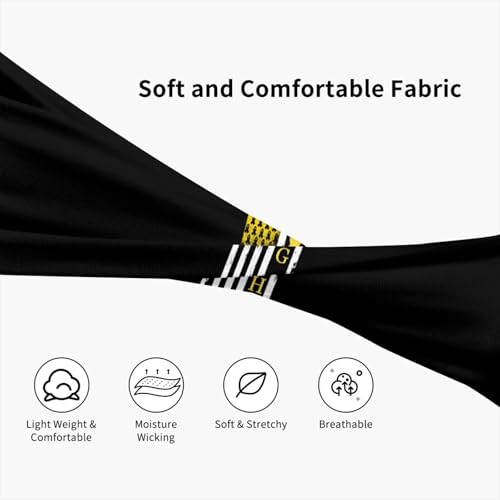 Childhood Cancer Awareness American Flag Adjustable Sports Headband Moisture Wicking Sweatband for Running Workout 6