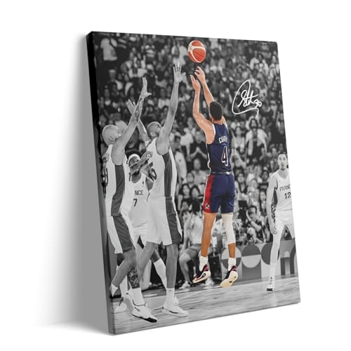 VYPEROCK Basketball Canvas Wall Art Stephen Curry Poster Prints NBA Star Sports Artwork Decoration Motivational Wall Decor for Gym Game Room Dorm Office Home Bedroom Living Room Framed 8x10inch