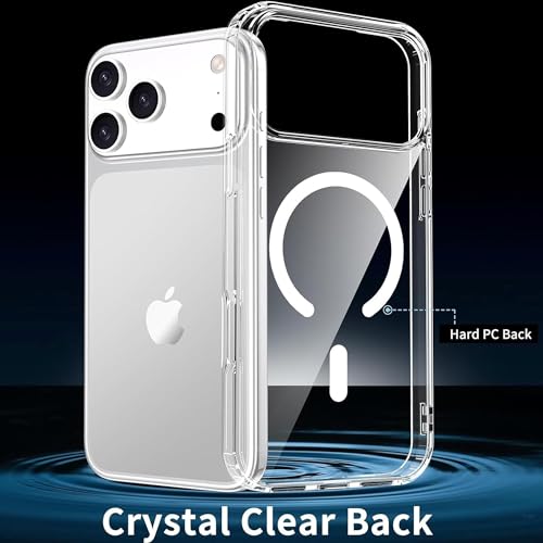 Image of Kratos Transparent Clear Case Cover Compatible with iPhone 17 Pro - Anti-Yellowing, Wireless Magnetic Charging Case with Raised Edge Camera & Screen Protection, Shock-Resistant Design