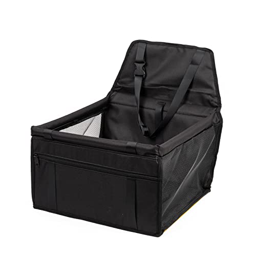 Asiento de coche para perros pequeños,Cachorro elevador con compartimento de almacenamiento | Asiento de coche para perros medianos 13 lb, arnés con cinturón de seguridad para asiento delantero o