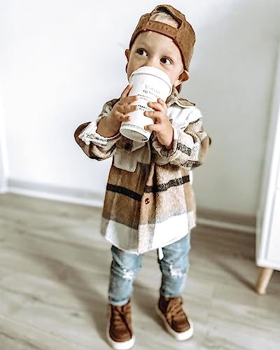 Little Kids Toddler Baby Boy Button Down Cardigan Long Sleeve Plaid Flannel Sweater Coat Tops Spring Fall Clothes2