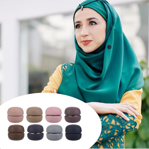 Image of 8pcs Magnetic Hijab Pins, Small Hijab Magnets Multi-Purpose No-Snag Scarf Clasp Pinless Brooch for Women Men Shawl Scarves Clothes