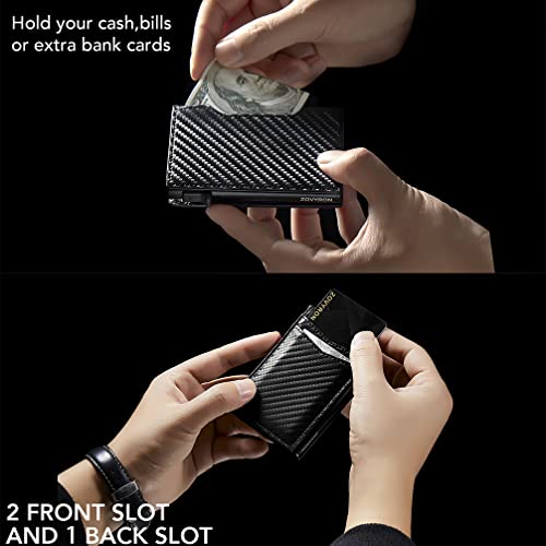Smart Slim Wallet for Men, Minimalist Pop Up Wallet RFID Blocking Credit Card Holder Bifold Wallet with ID Window4